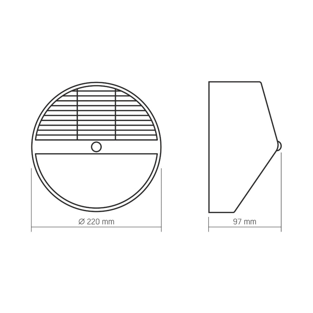 Applique solare LED tonda 500lm sensore movimento IP54 Videx