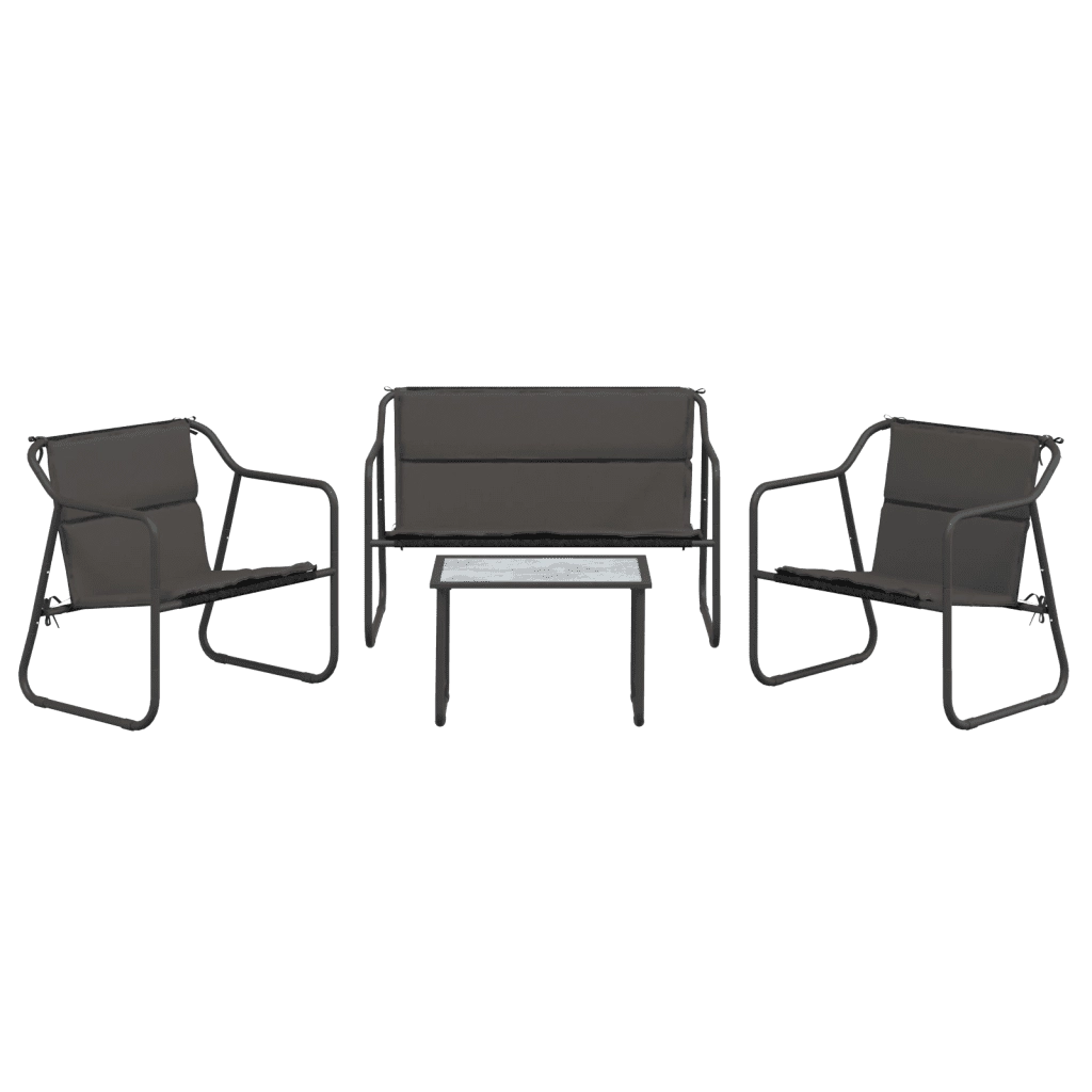 Set Salotto da Giardino 4 pz con Cuscini in Acciaio Antracitecod mxl 118229