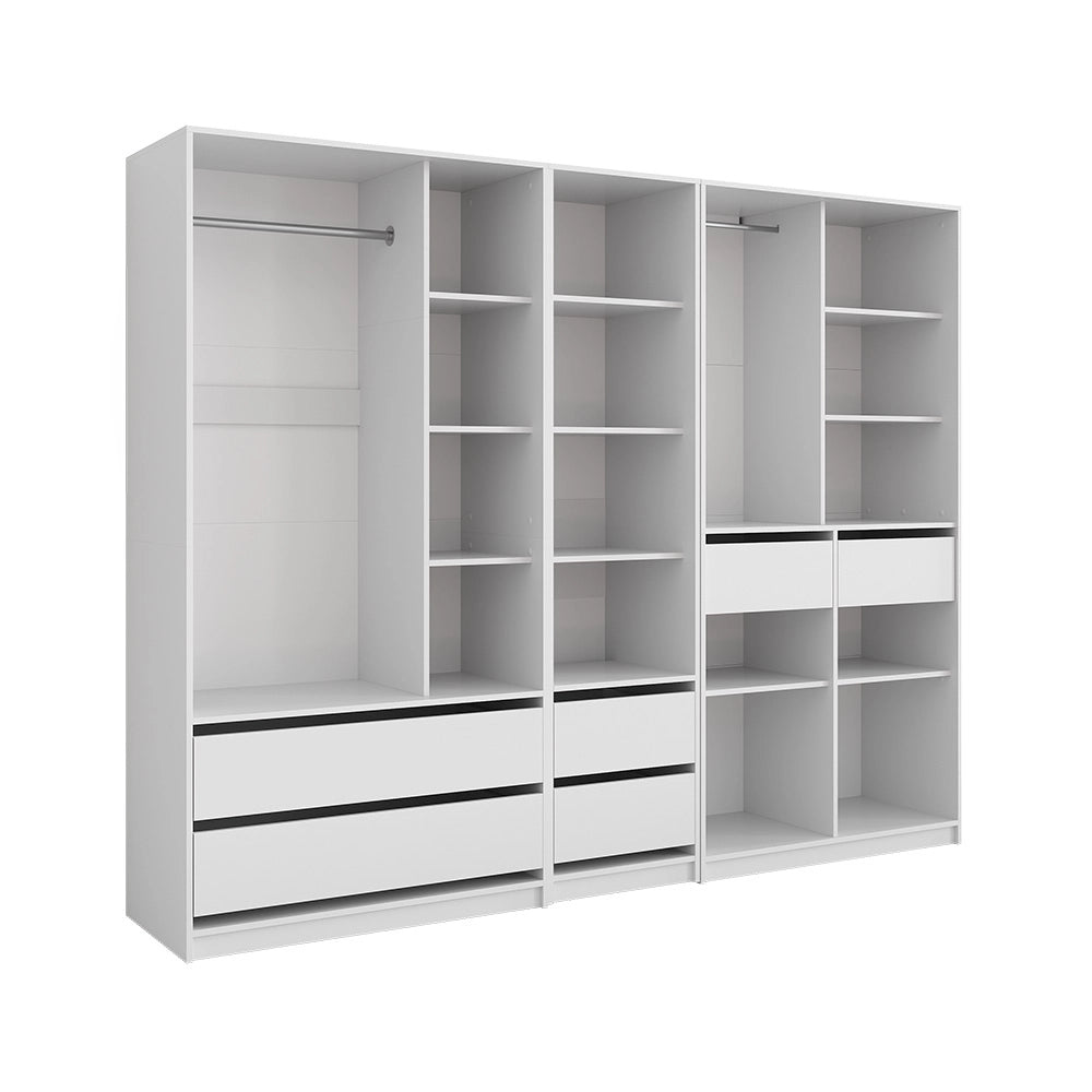 Armadio Elmo Bianco 100 x 200 cm Set di 3 Vicco