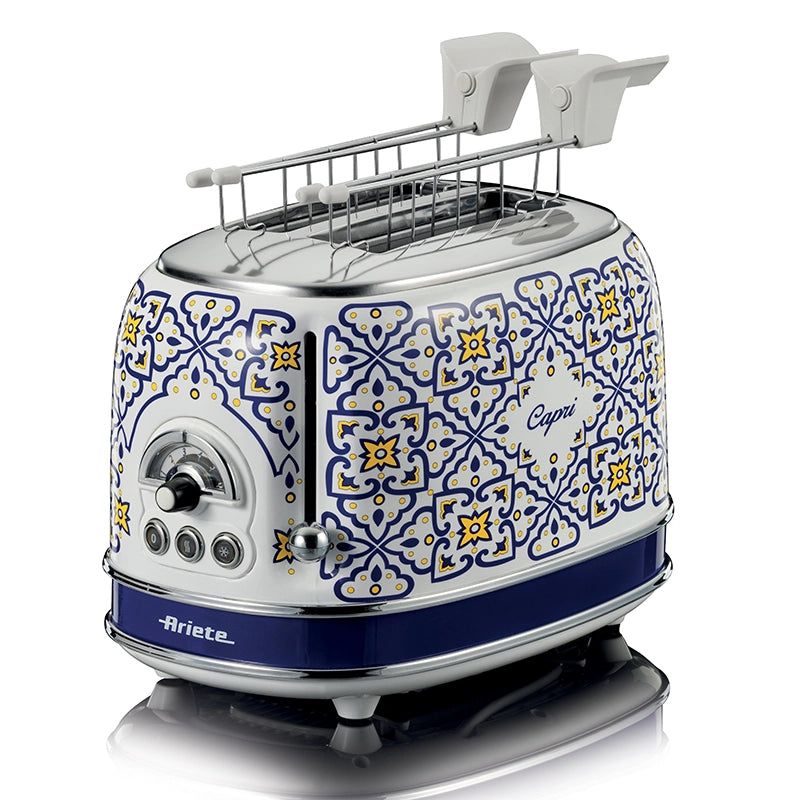 Ariete 155 tostapane capri, 810w, 2 fette, 6 livelli di doratura, vassoio raccogli briciole, funzione defrost, espulsione automatica - ARI155CA