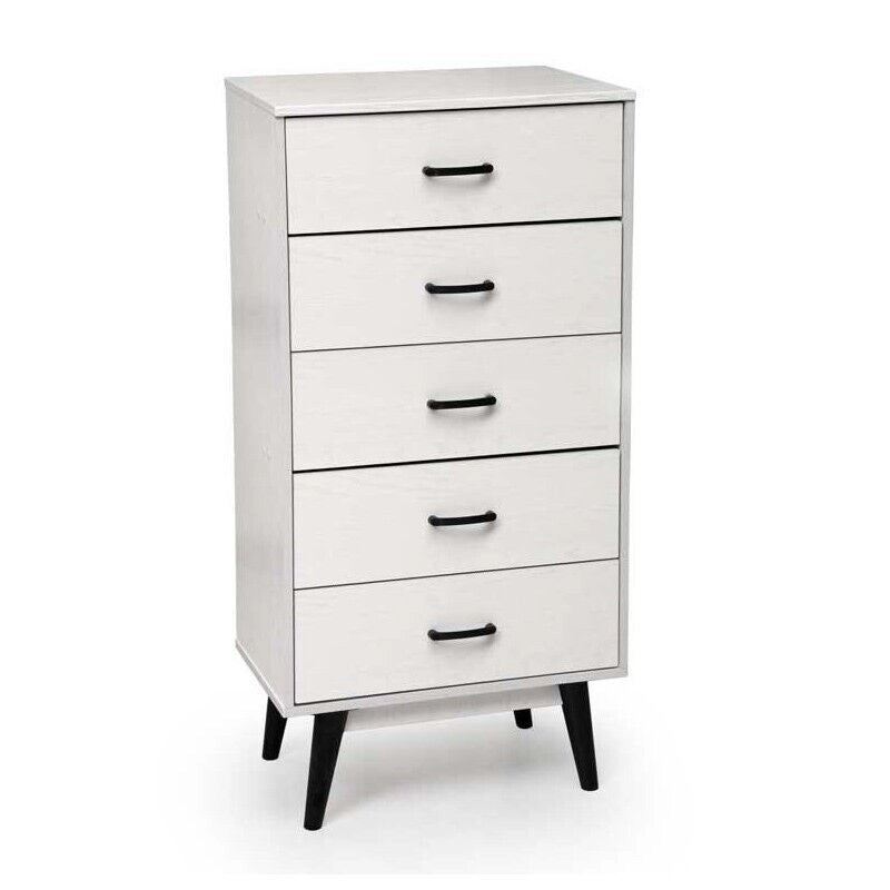 ARES CASSETTIERA IN LEGNO TRUCIOLARE CON 5 CASSETTI 60 X 40 XH118CM BIANCO