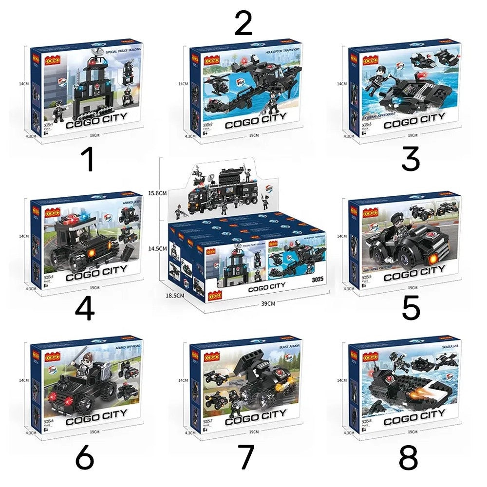 Trade Shop - Costruzioni Per Bambini Blocks Police Caserma Di Polizia Diy 8 Set Assortiti -