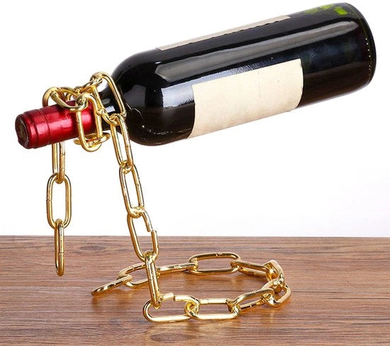 Supporto per bottiglie flottanti - Design elegante - 1 pezzo - Oro - Metallo - 24 x 14 x 19,5 cm