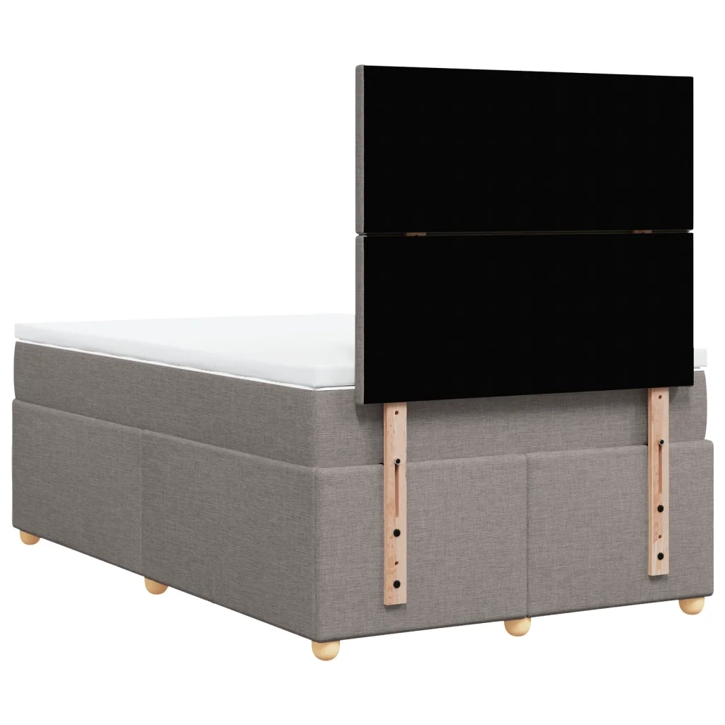 Giroletto a Molle con Materasso Tortora 120x190 cm in Tessuto