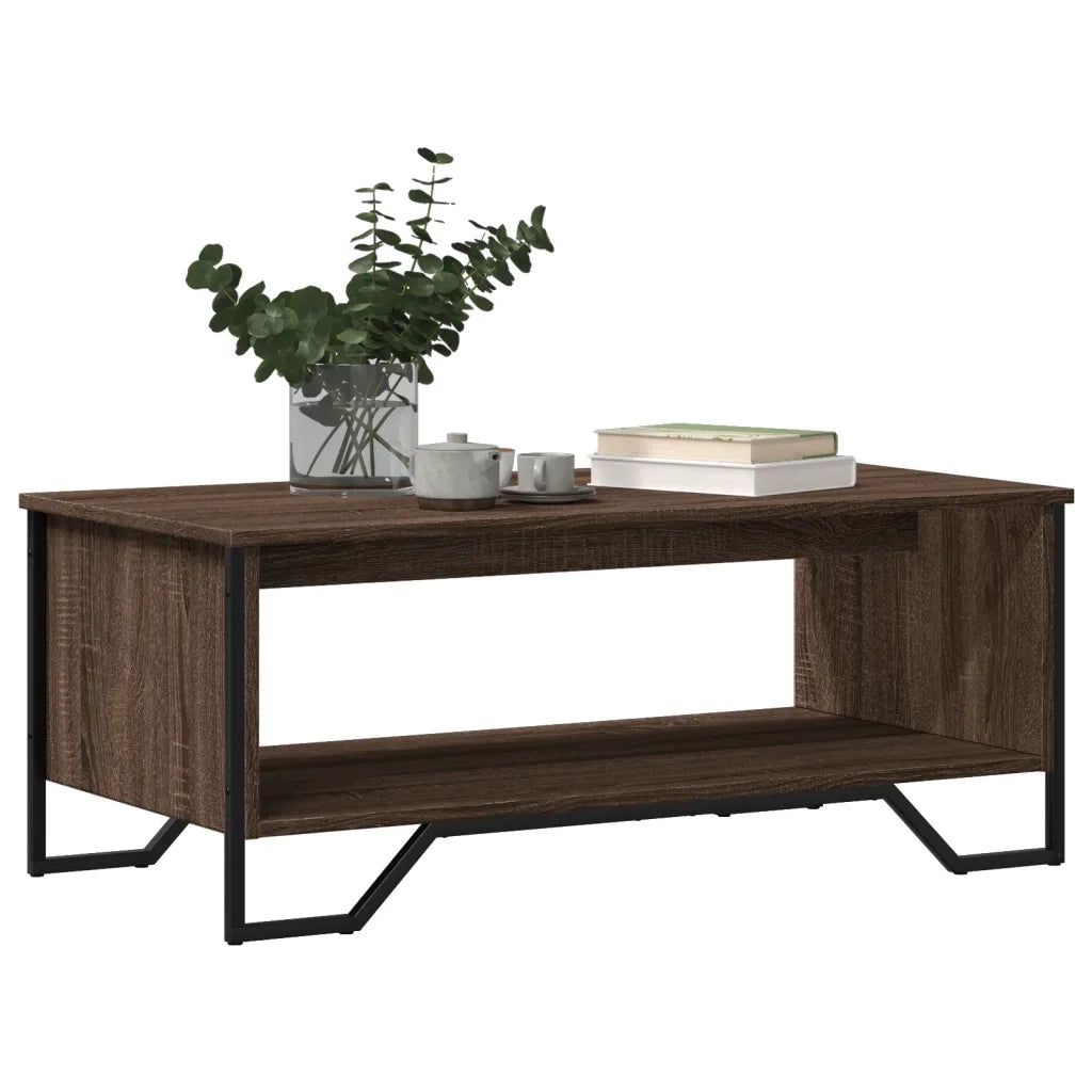 Tavolino Salotto Rovere Marrone 100x51x40 cm Legno Multistrato