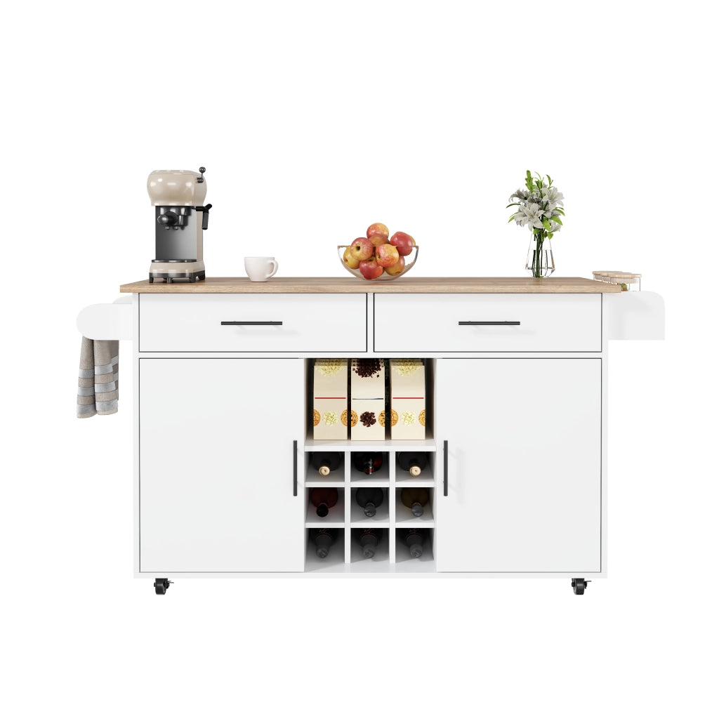 Tavolo da cucina con cassetti ¨C Minimal ¨C Effetto legno marrone, 90x60x85 cm