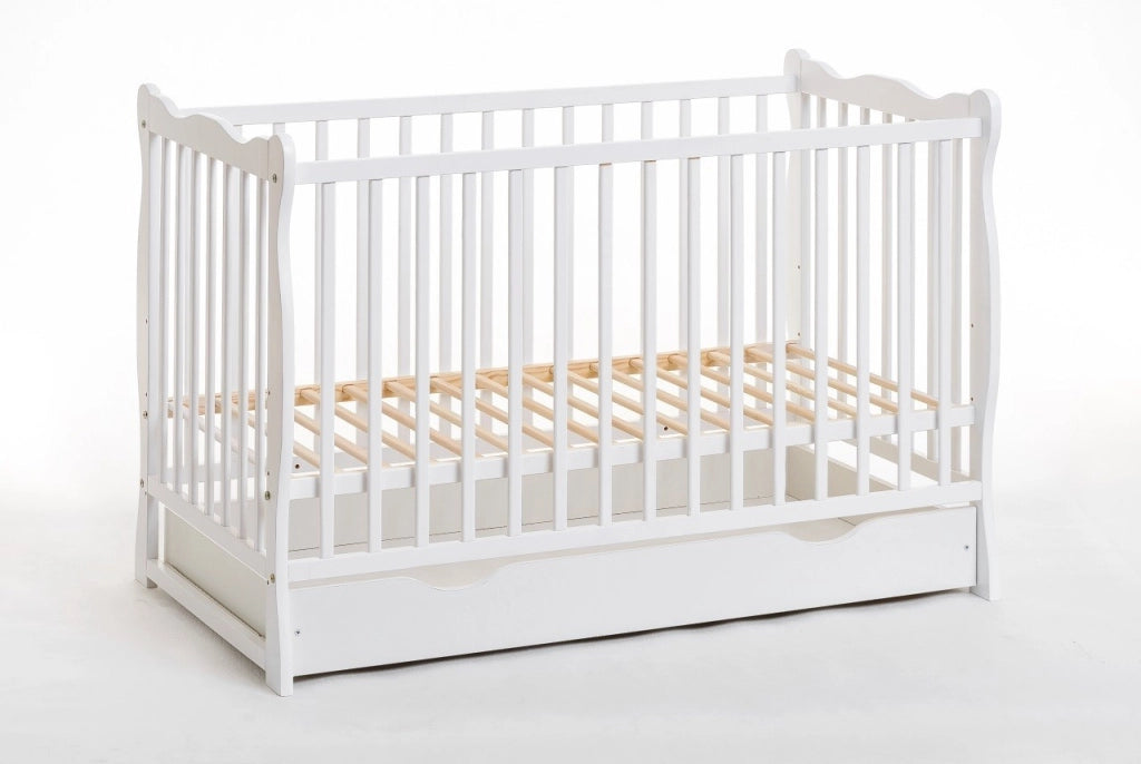 Letto culla con cassettone 124x82x71 Cm in legno di pino Ala colore Bianco