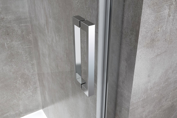 Porta doccia vetro 6 mm per installazione in nicchia Altezza 190 cm installazione reversibile cm 160-165  