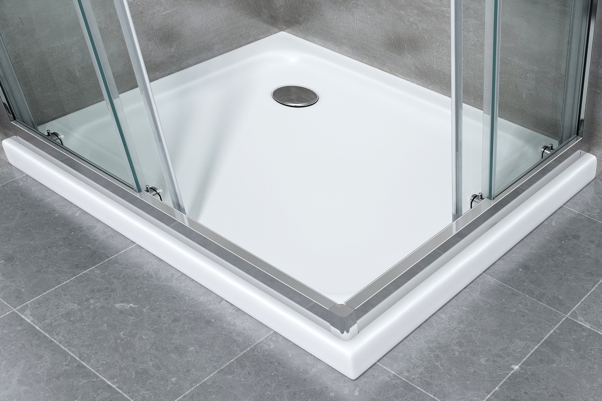 Box doccia 6 mm angolare rettangolare profilo cromo reversibile H.190 80x130