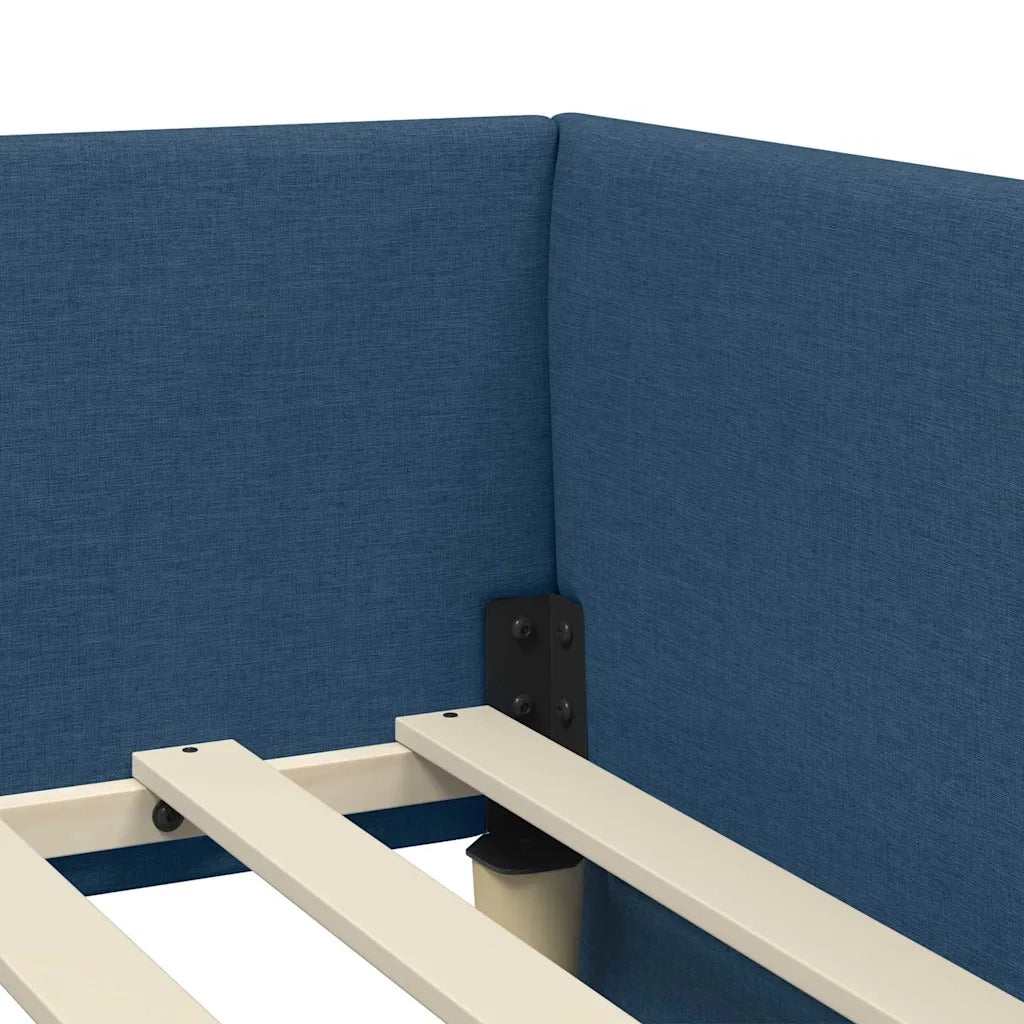 Struttura Letto Angolare con Materasso Altro 2 pcs Blu Tessuto