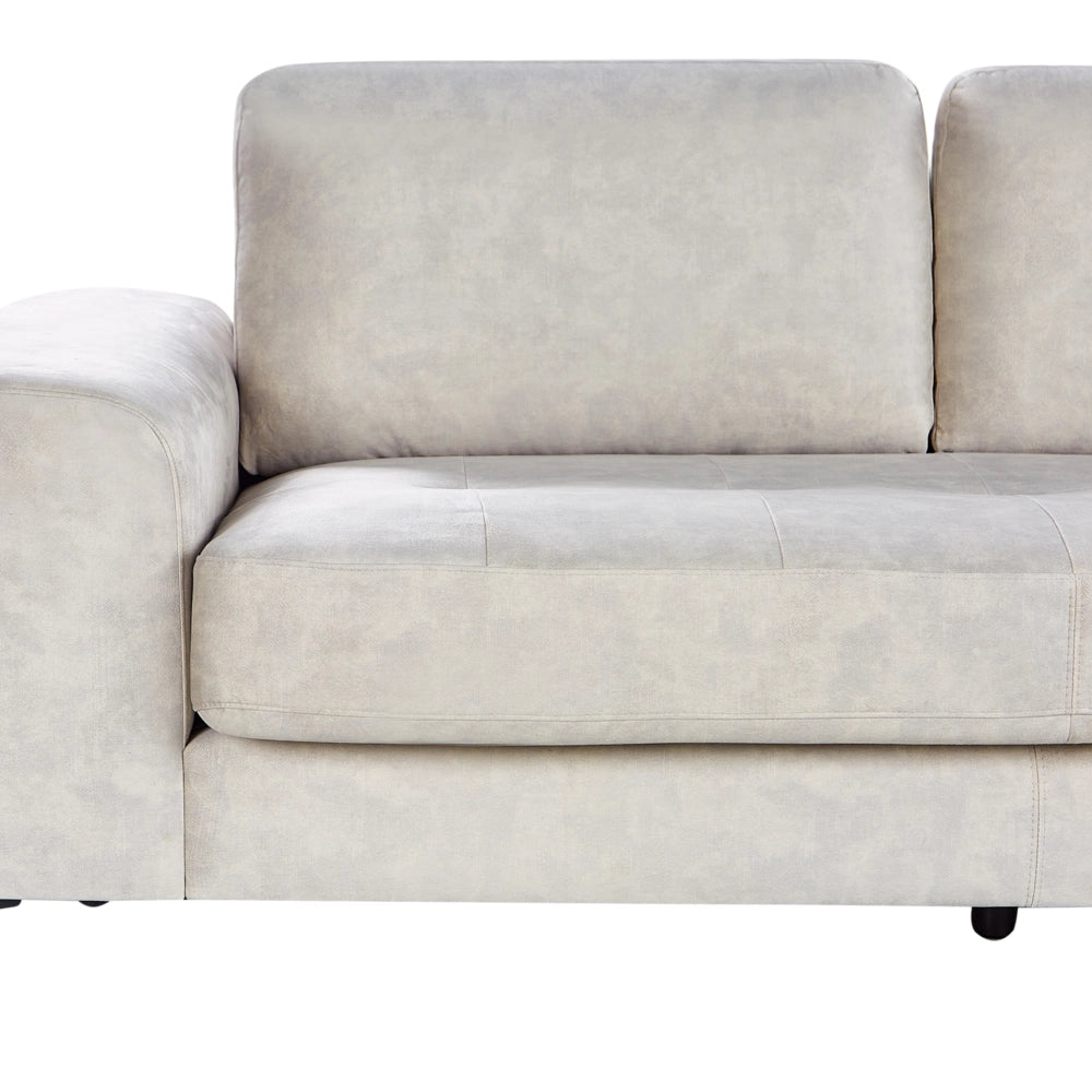 Divano angolare moderno a L con gambe in metallo e velluto Beige chiaro lato sinistro da soggiorno minimalista