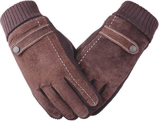 Manuali invernali per uomo - Maniche in pelle per uomo - Maniche termiche - Resistenti al touchscreen, impermeabili per corsa, ciclismo e guida, uno taglia