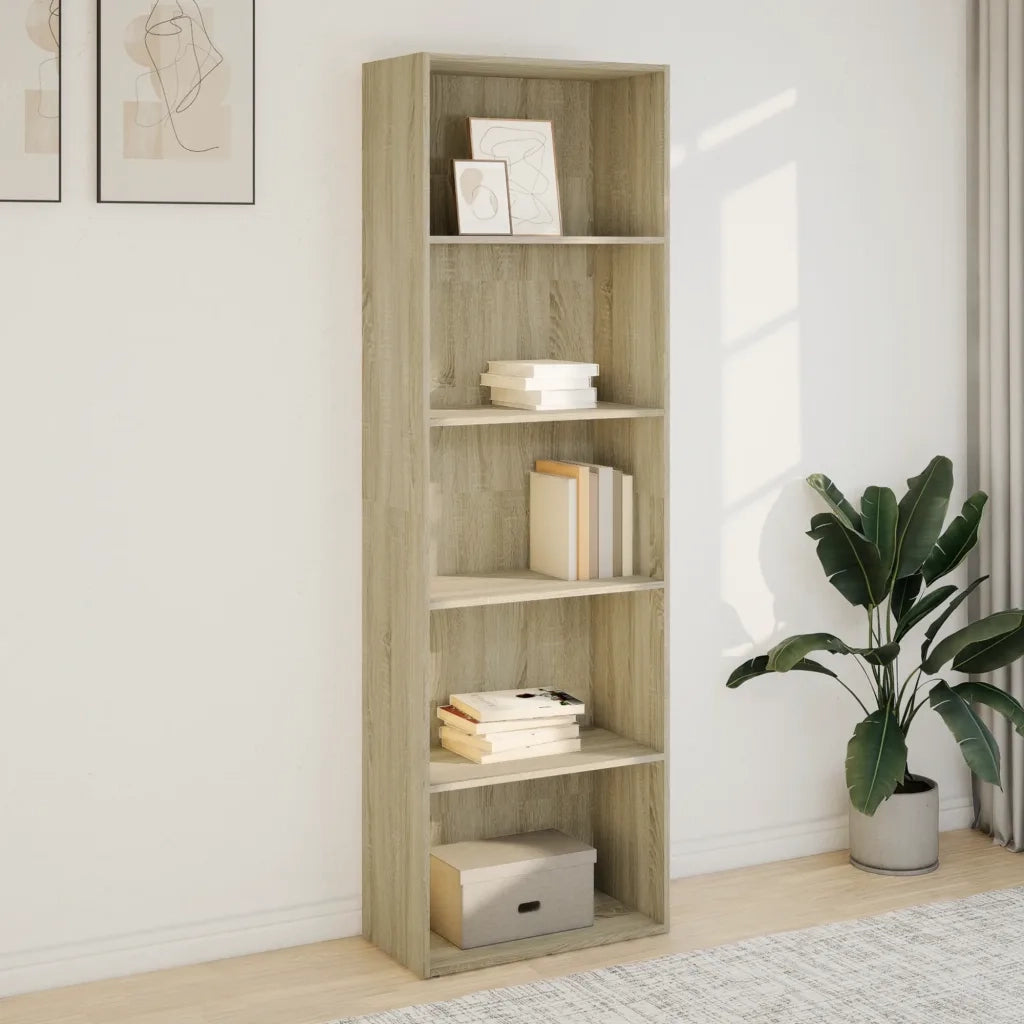 Libreria-Scaffale per Libri-Mobile di Stoccaggio Rovere Sonoma 60x30x189 cm in Legno Multistrato