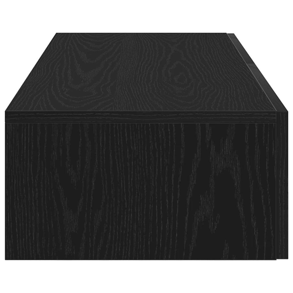 Scaffale a Parete con Cassetti Nero 100x36x19 cm in Truciolato 859987