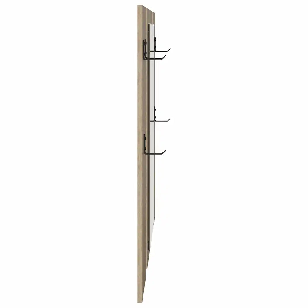 Appendiabiti a muro con specchio Rovere Sonoma 96 x 1,5 x 90 cm 874533