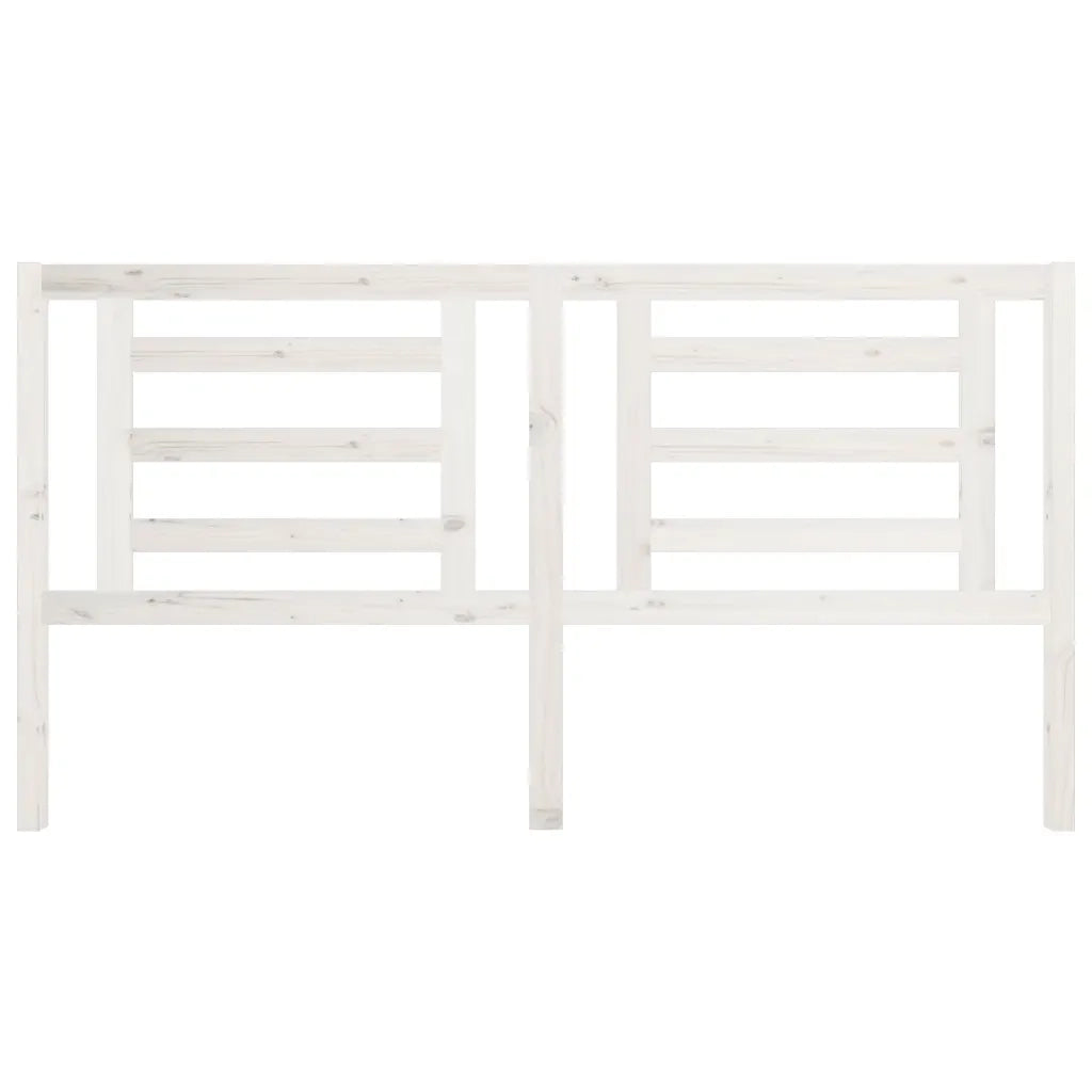 Testiera per Letto Bianca 186x4x100cm in Legno Massello di Pino 818836