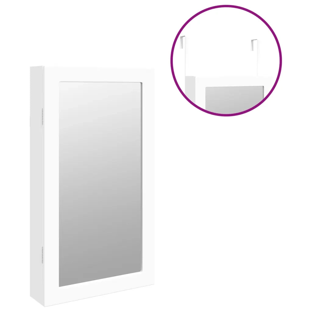 Armadio Portagioie a Specchio con Luci LED a Parete Bianco 353229