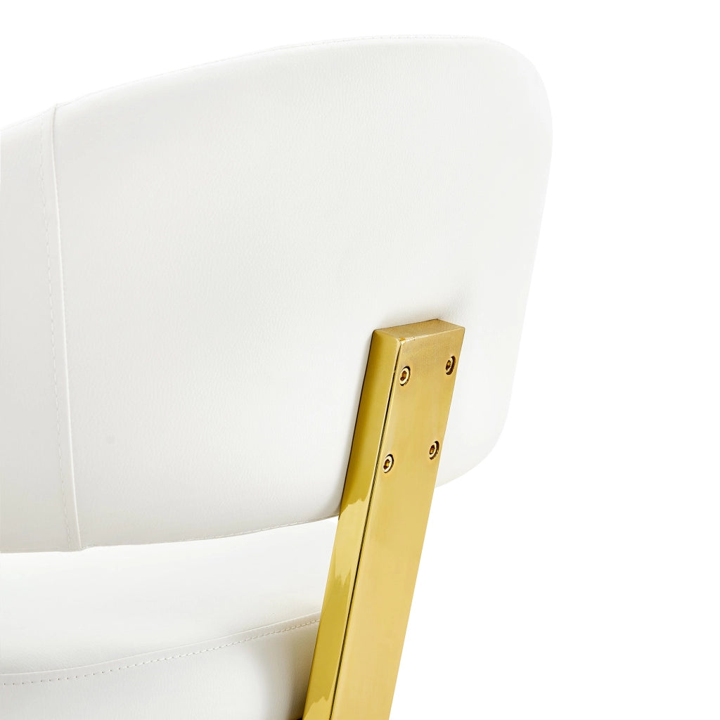 SEDIA girevole 360° Set da 2 in PU Bianco con struttura in metallo
