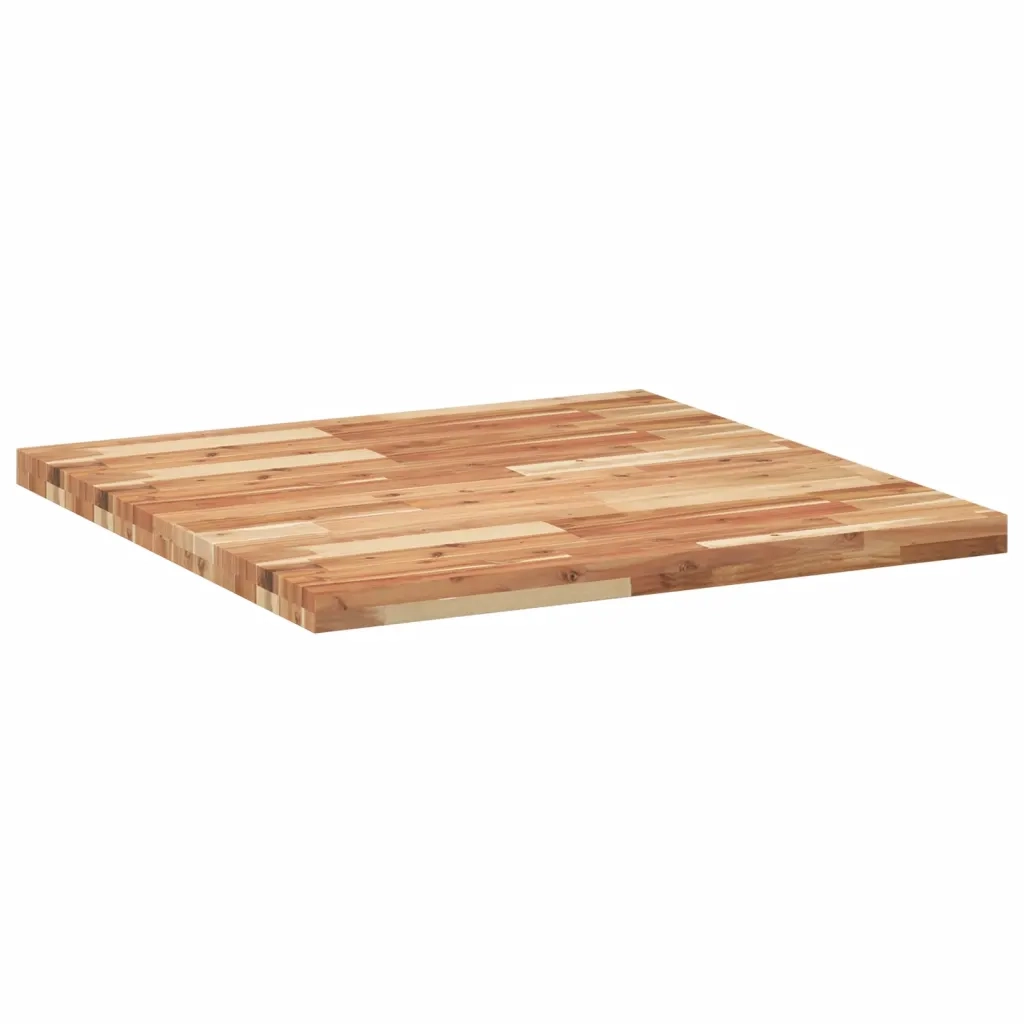 Piano Tavolo | Superficie Tavolo | Piano Scrivania Quadrato 80x80x4 cm in Legno Massello di Acacia