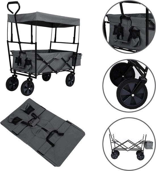 Carrello per bambini - Carrello per bambini pieghevole - Carrello per bambini - Carrello per trasporto - Carrelli per bambini - Carrello per giardino - Carrello per bambini con manubrio - Carrello per spiaggia per bambini