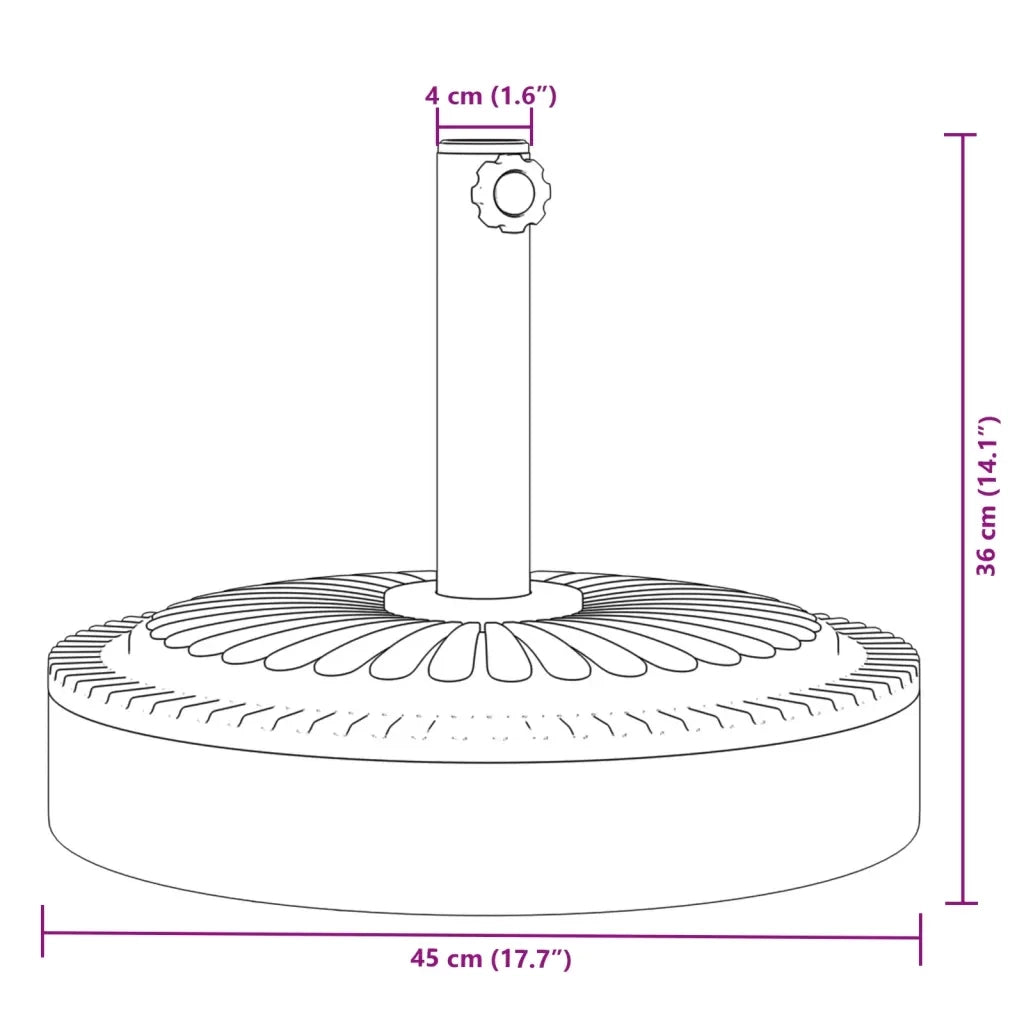 Base per Ombrellone per Pali ?38/48 mm 25 kg Rotonda CFW3606505
