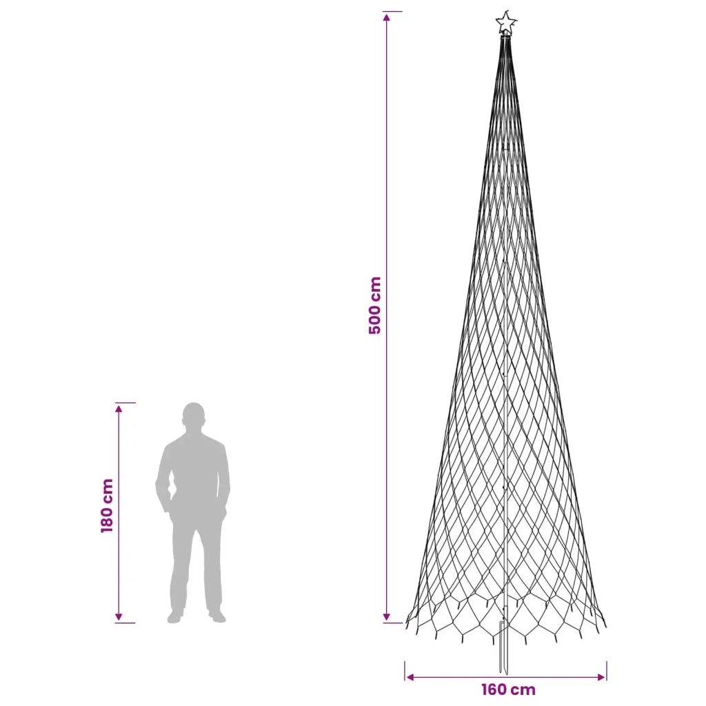 Albero di Natale LED EKENAS 500 cm 550 LED Multicolore Ferro 42053612
