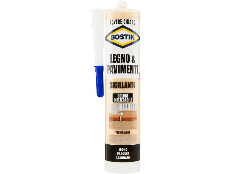 Sigillante per legno e pavimenti Bostik plasto-elastico verniciabile da 300ml - Rovere chiaro