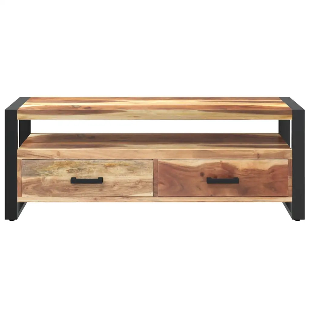 Mobile Porta TV 120x35x45 cm Legno Massello con Finitura Ambra 321551