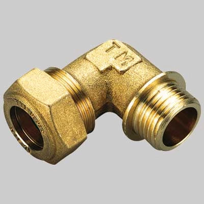 RACCORDO CURVO MASCHIO CON ORING GIALLO  10 x 1/2     TIEMME