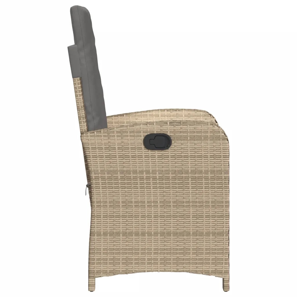 Sedia Reclinabile Giardino | Sedie da Esterno con Cuscini Beige Misto Polyrattan