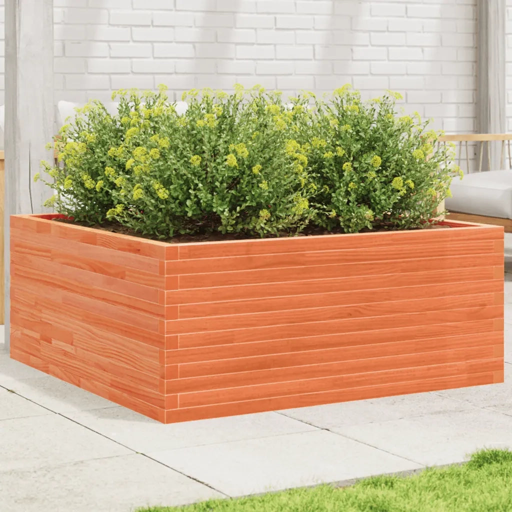 Fioriera Giardino Marrone Cera 110x110x46cm Legno Massello Pino 3282436