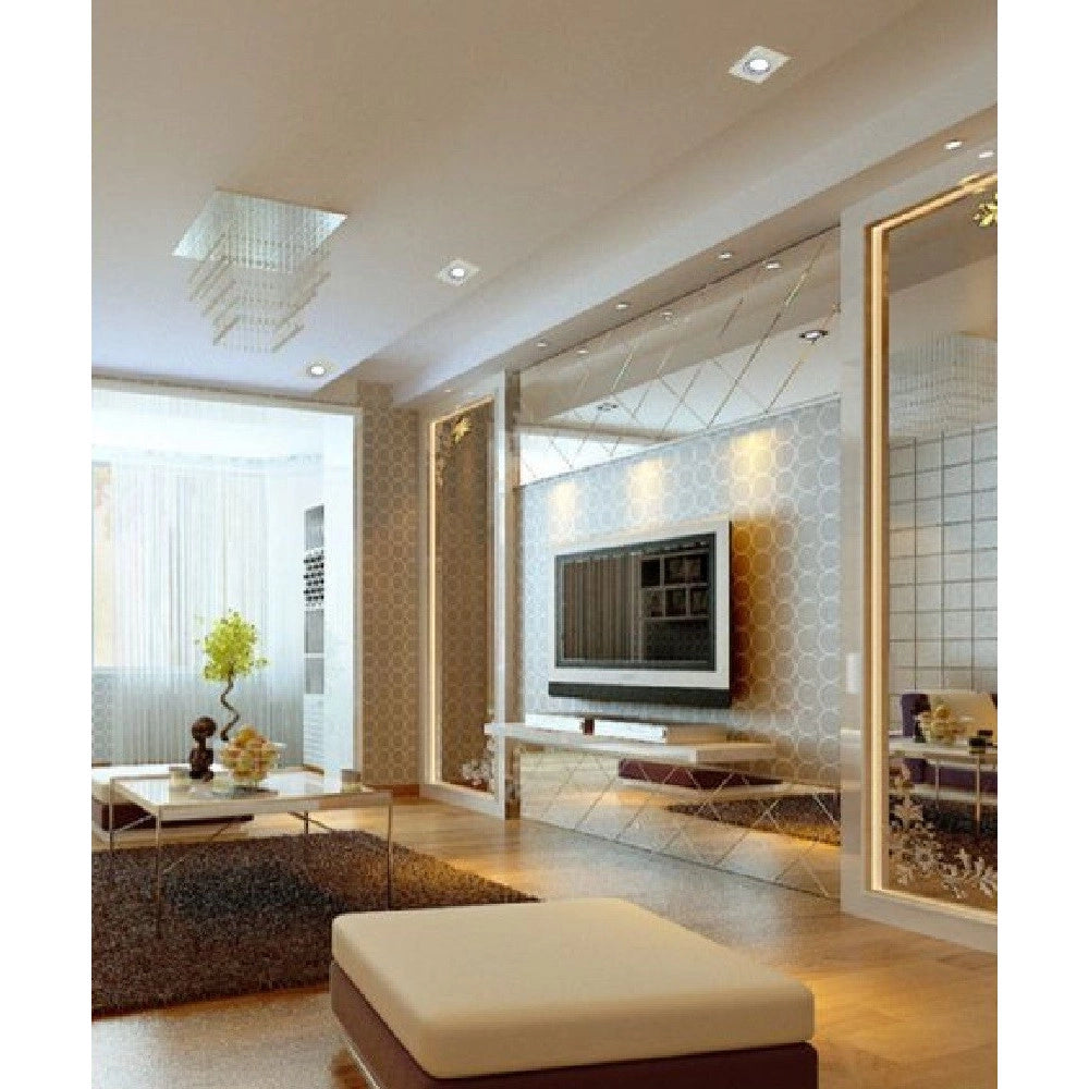 Trade Shop - Portafaretto Incasso Per Faretto Quadrato P16 Vetro Glitterato Bianco Argento Oro - Oro