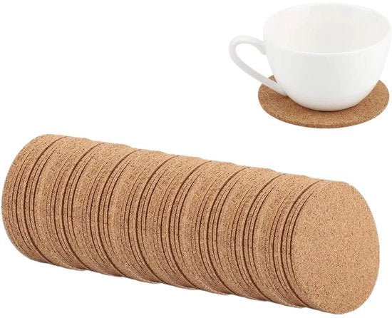 Sottopiani in naturale cera, sottopiani in legno per tazze da tè e caffè, sottopiani assorbenti per uso domestico, bar, caffè, matrimoni e accessori da tavola (100 pezzi)