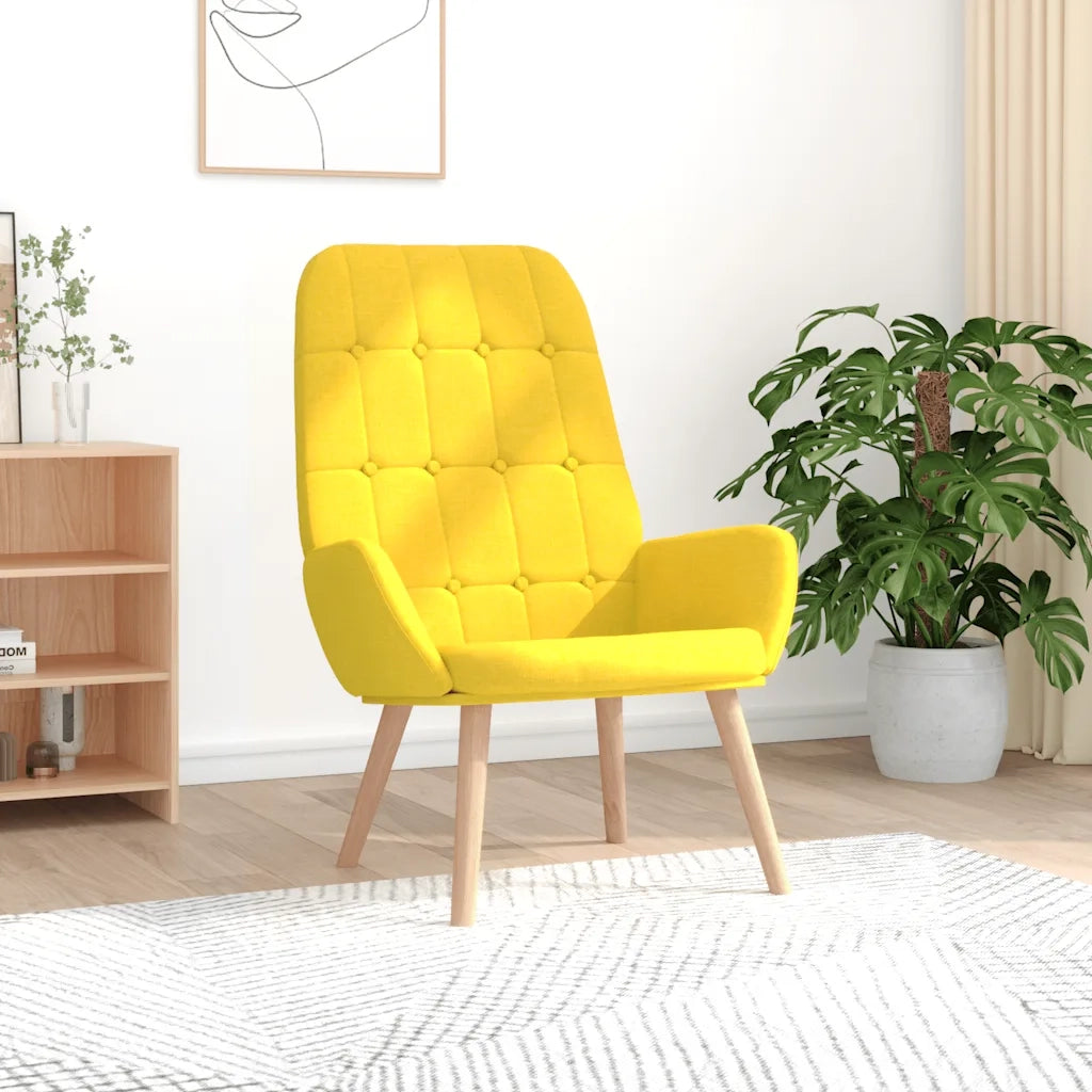 Sedia Relax Giallo Chiaro in Tessuto 4102648