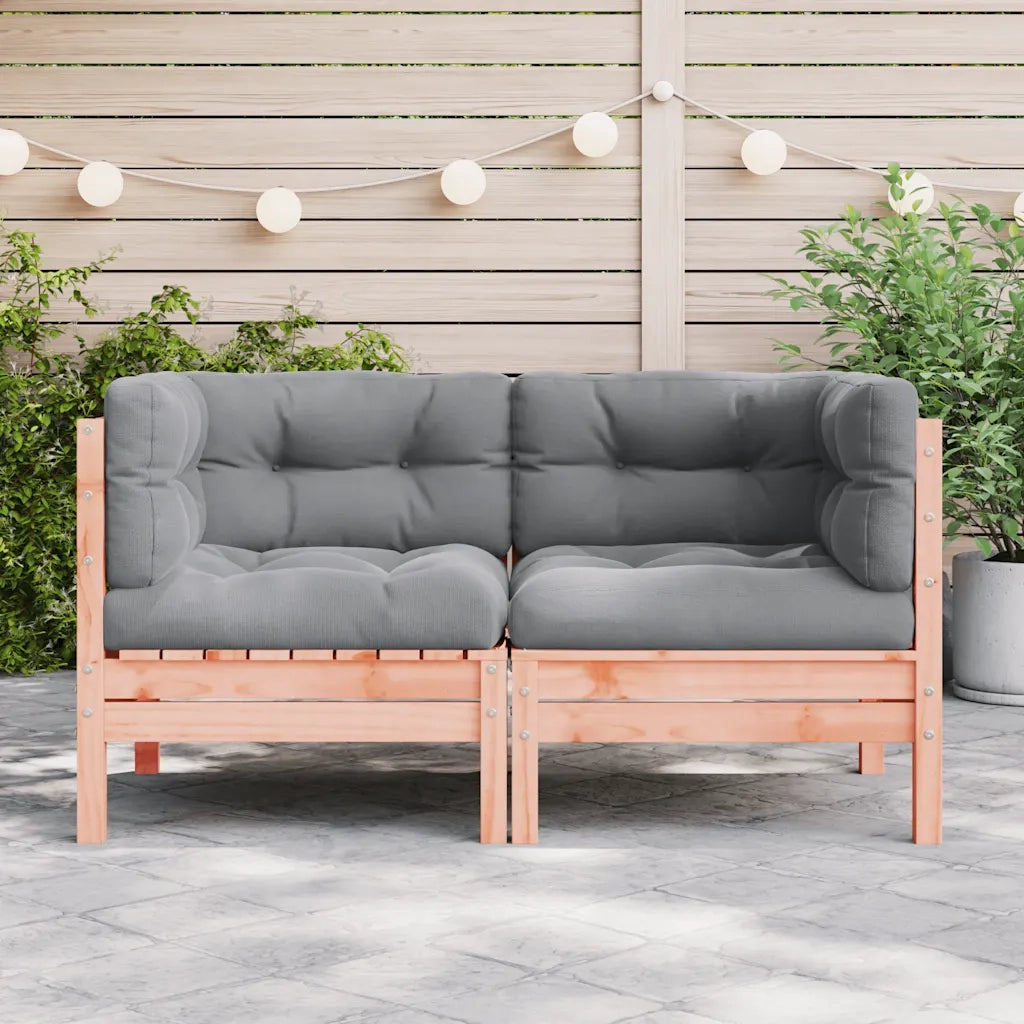 Divani Angolari da Giardino Cuscini 2pz Legno Massello Douglas