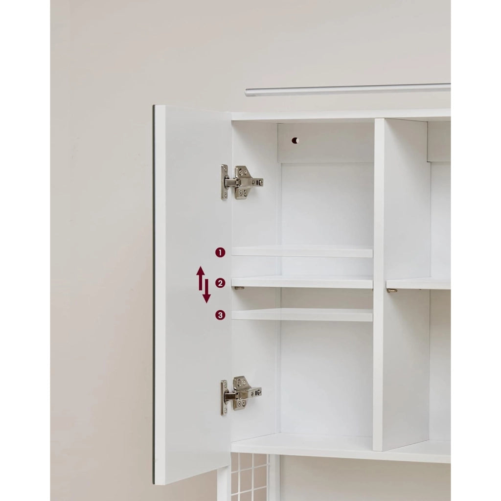 Armadietto Bagno con Specchio e Illuminazione LED Oskar