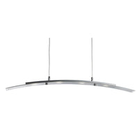 Lampadario Moderno Curva Acciaio Argento Led 20W 3000K
