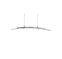 Lampadario Moderno Curva Acciaio Argento Led 20W 3000K