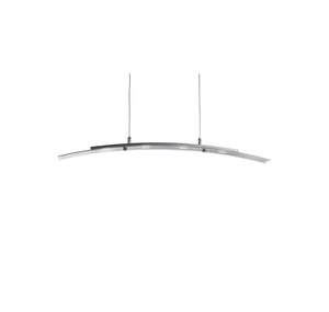 Lampadario Moderno Curva Acciaio Argento Led 20W 3000K