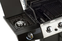 Barbecue a Gas GPL Pietra Lavica 4 Fuochi 14kW con Fornello Laterale Sochef Golosone 4