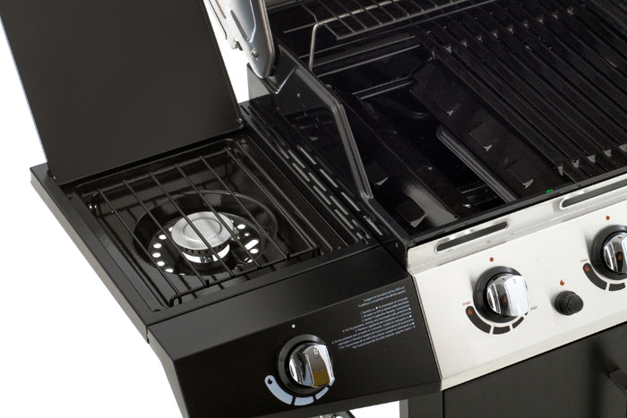 Barbecue a Gas GPL Pietra Lavica 3 Fuochi 15kW con Fornello Laterale Sochef Golosone 3