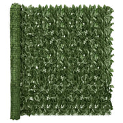 Schermo Privacy da Balcone con Foglie-Pannello per balcone Verde Scuro 300x150 cm