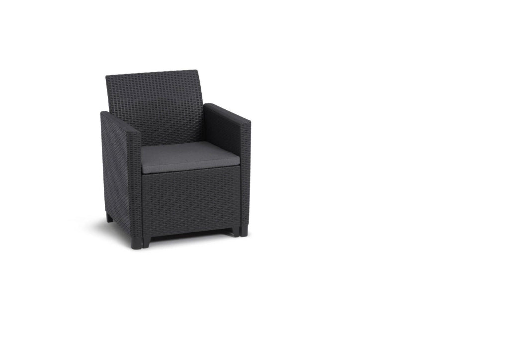 Set salotto da esterno Nepean, Salottino outdoor, Set da balcone o giardino, Composizione soggiorno per esterni, 113x65 h74 cm, Antracite