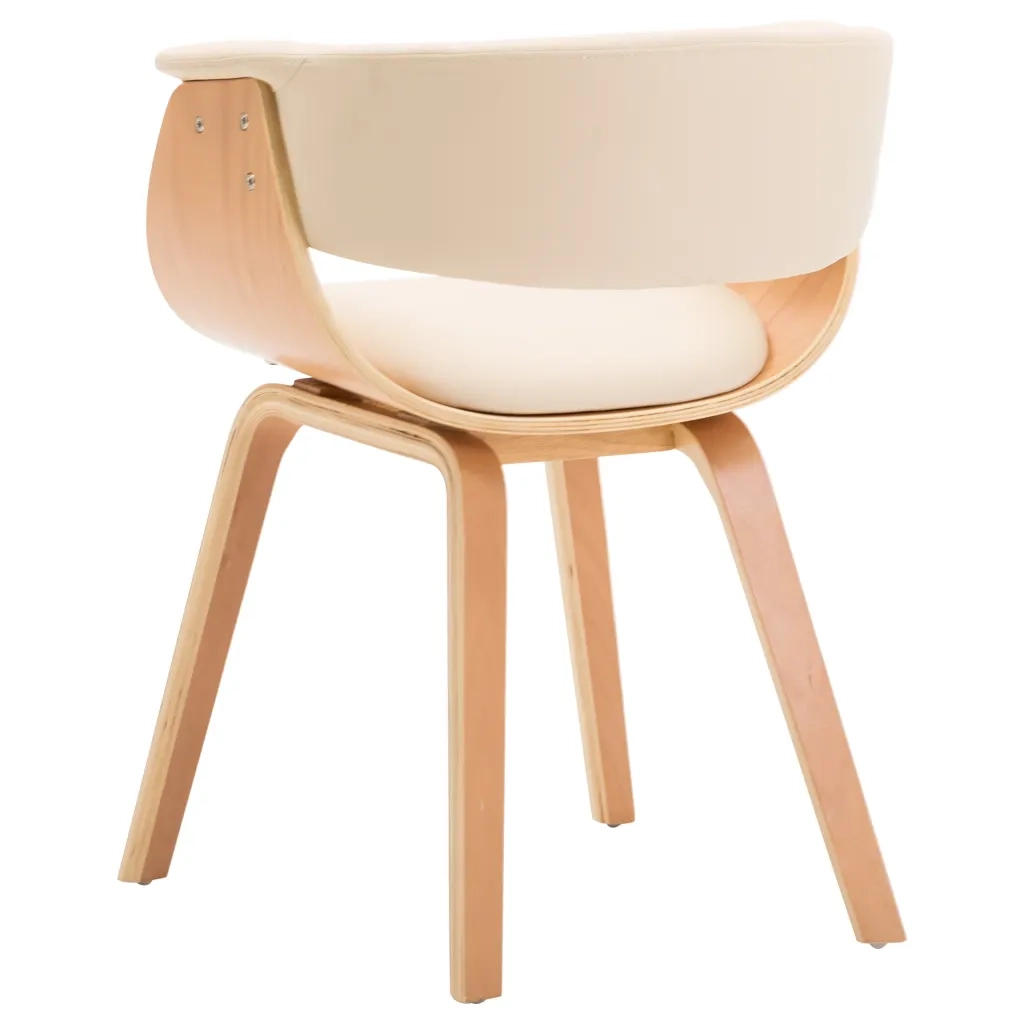 Sedie da Pranzo 4 pz Crema in Legno Piegato e Similpelle cod mxl 7838