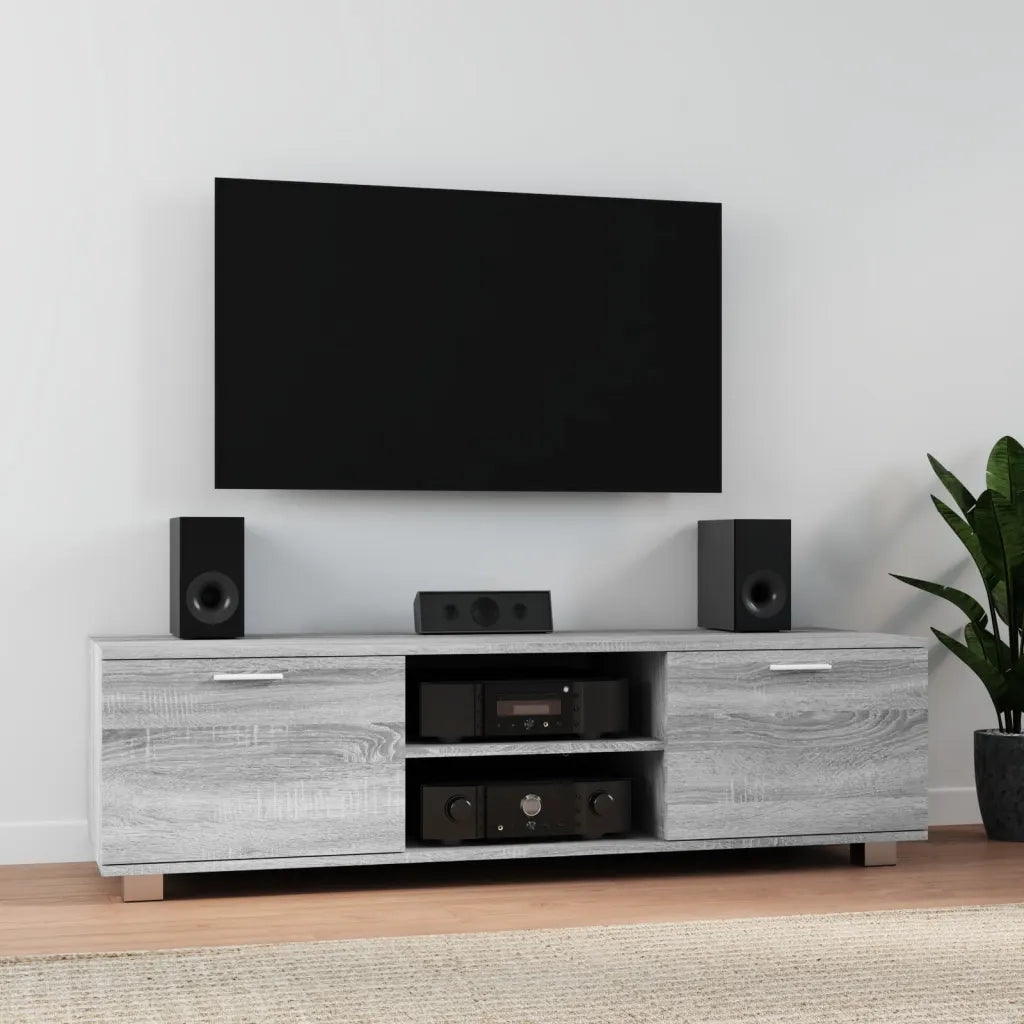 Mobile TV-Credenza TV-Console TV Grigio Sonoma 140x40,5x35 cm in Legno Multistrato
