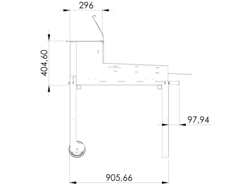 Barbecue a carbone e legna Clementi Super Flipper 60x53 in acciaio Corten