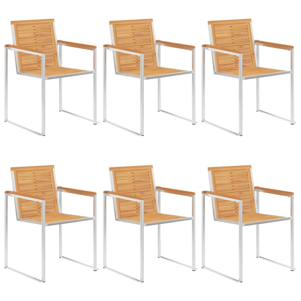 Sedie da Giardino con Cuscini 6 pz in Legno Massello di Teak 3078594