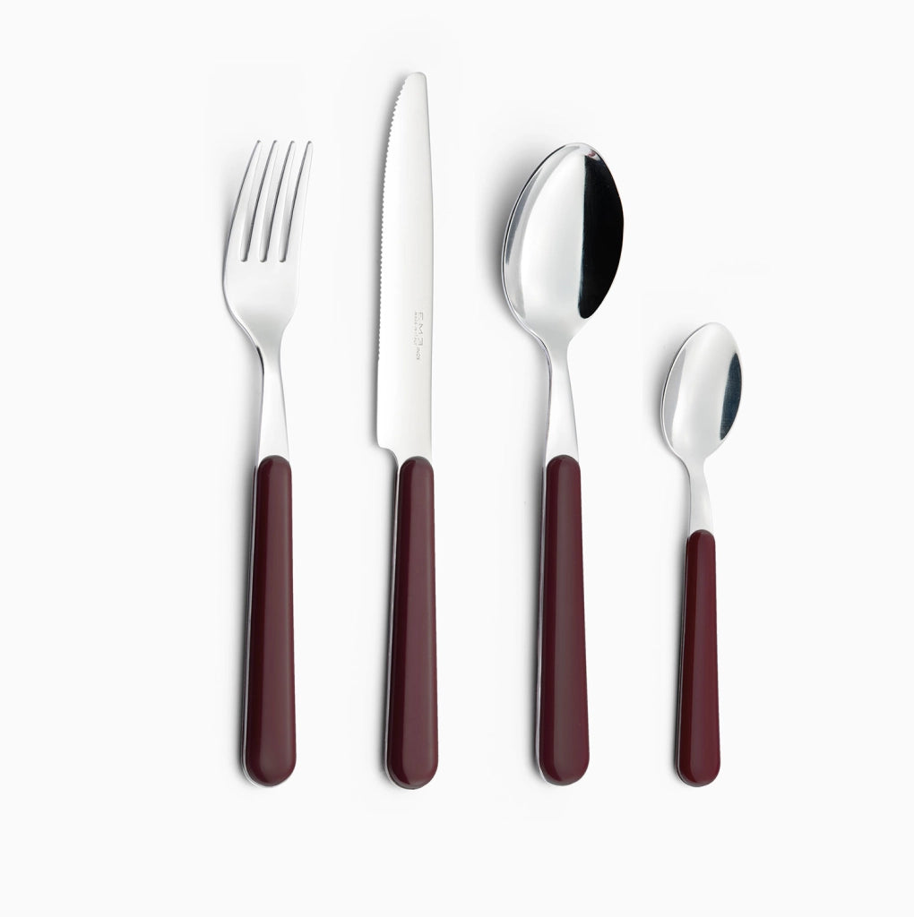 Servizio Set di Posate 24 pezzi in Acciaio Inox Eme Brio Bordeaux 10
