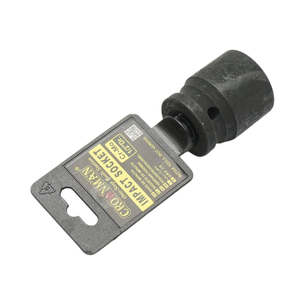 Chiave a bussola a impatto da 24 mm, attacco quadrato da 1/2 pollice, materiale Cr-Mo, norma DIN 3121, industriale Crownman