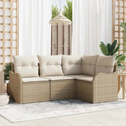 Set Divano da Giardino 4 pcs Beige polyrattan